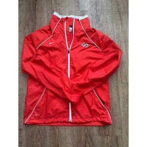 Nike Storm-FIT Mens Red Full Zip Windbreaker Jacket Mascot Logo Large